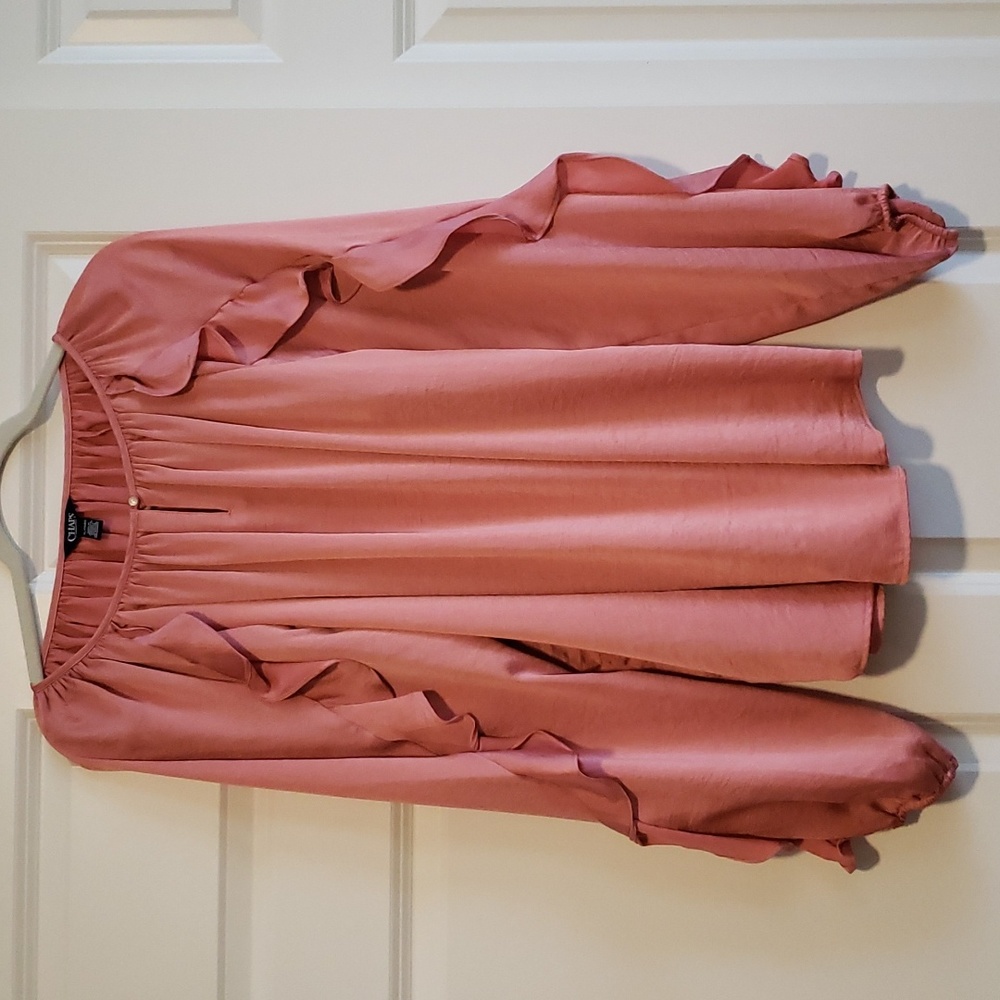Women's Peach Ruffled sleeve Flowy Blouse